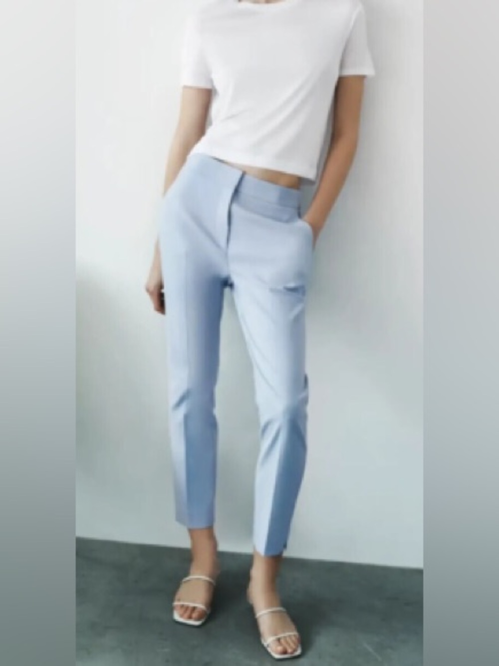 Zara Women's Sky Blue Trousers pants Sz M